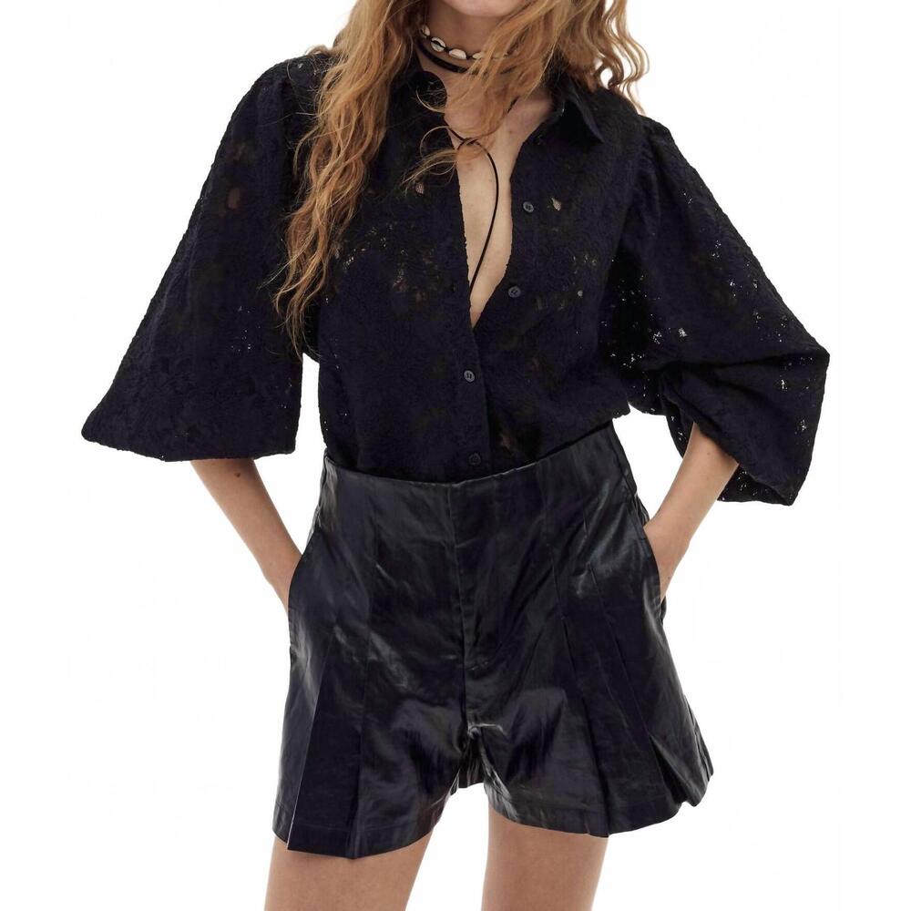 NEW LANTHROPY claire cotton lace shirt in black